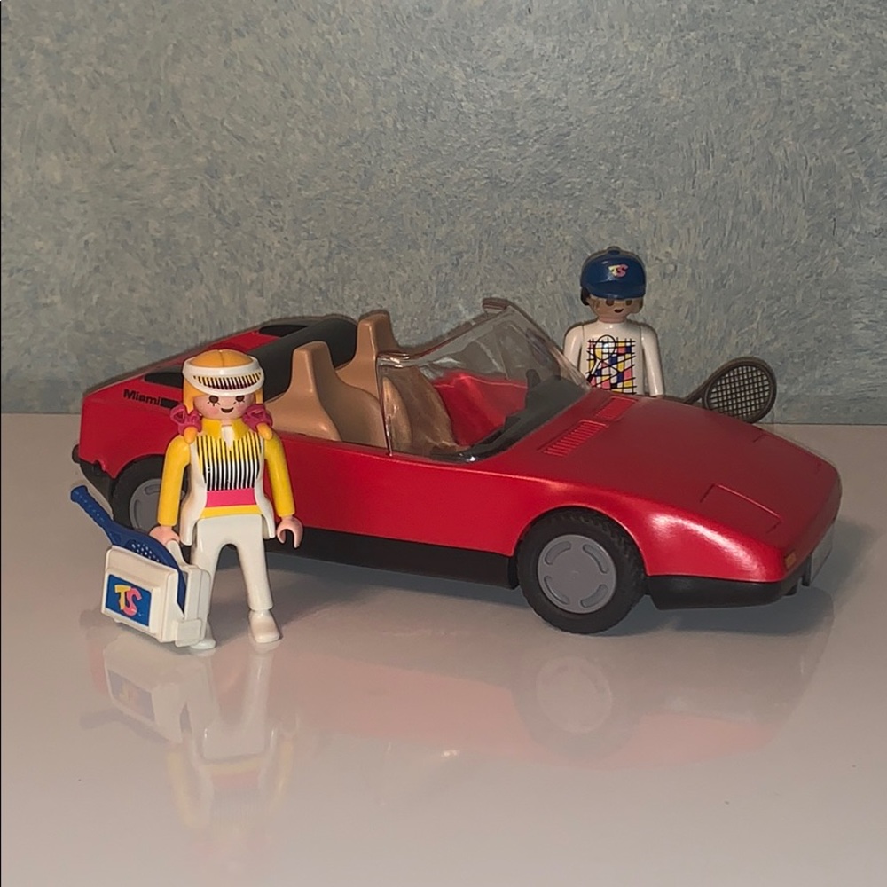 Playmobil Red Car and Tennis Set 3708